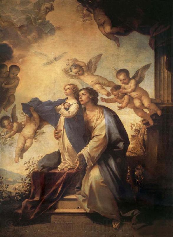 Luca Giordano Holy Ana and the nina Maria Second mitade of the 17th century